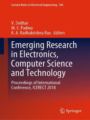 cover image of Emerging Research in Electronics, Computer Science and Technology